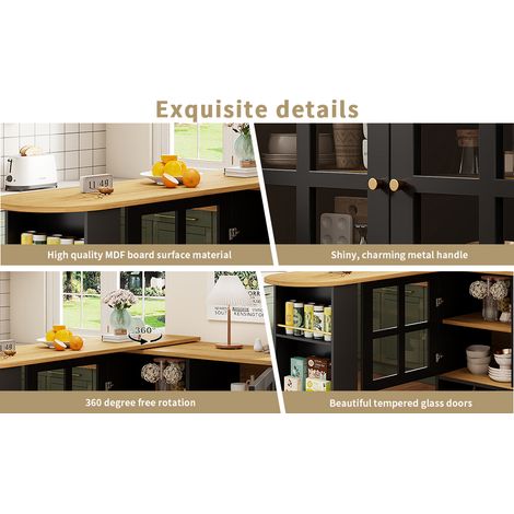 Table d’étage rotative de 360°, simple et moderne. Conçu pour des utilisations multiples : il convient parfaitement pour les chambres à coucher (1/5)