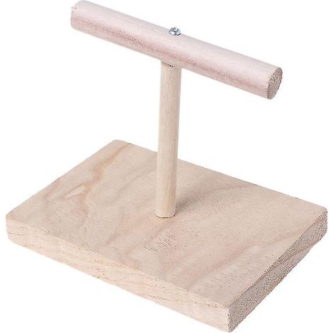 Holzstange mit Sockel, naturbelassene Holzäste, Papageienspielzeug (1/4)