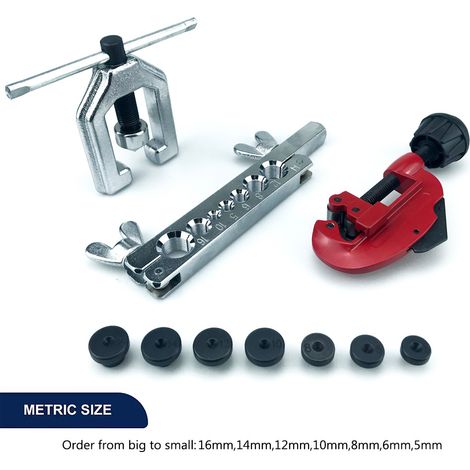 Kit de 2 Outils CT-2031 : Alésoir à 7 Crans et Tête à Frapper – Pour le Rétreint des Tubes de Cuivre en Auto (Système Métrique) (1/4)