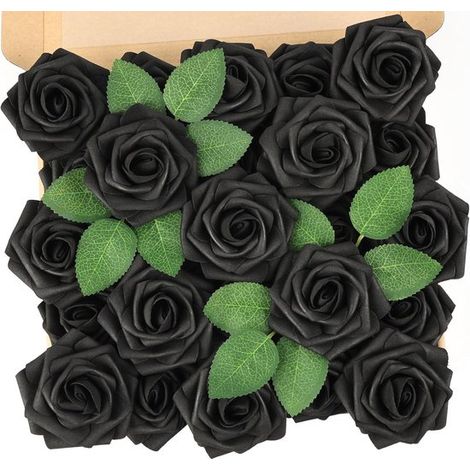 Rosas artificiales, para el Día de San Valentín, el Día de la Madre, bodas, baby showers, aproximadamente 20 cm de largo, 8 cm de diámetro (1/5)