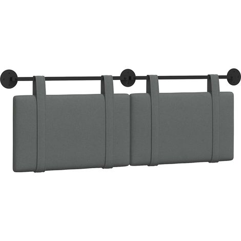 Tête de lit suspendue Uni Gris foncé 130 x 55 x 5 cm tissu (1/5)