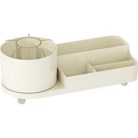 Organisateur de pinceaux de maquillage grande capacité pour coiffeuse, présentoir cosmétique rotatif à 360°, pot à pinceaux pour cosmétiques - B (1/4)
