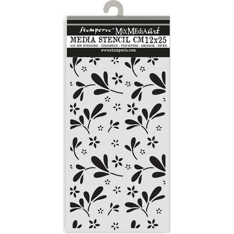 Thick Stencil for Scrapbooks, Albums, Cards, Bullet Journals, Flexible Material, Easy to Clean, for Crafts and Gifting (Family, Big Flower Pattern) (1/2)
