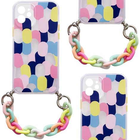 Custodia Color Chain in gel flessibile con ciondolo a catena per Samsung Galaxy A42 5G multicolore (1) (1/5)