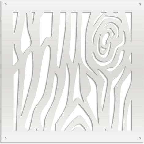 WOOD - Panneau ajouré en PVC - Brise-soleil - Couleur : blanc - Dimension : 98x98 cm