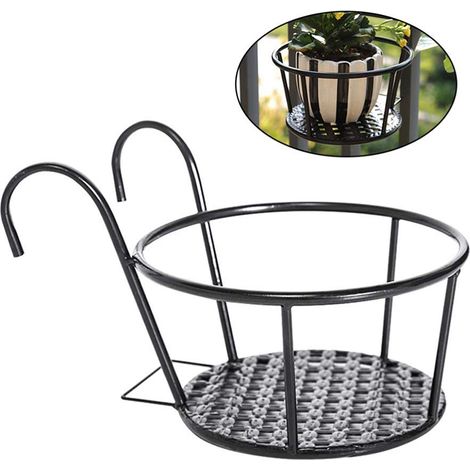 Pot de Fleurs Suspendu en Métal pour Jardin Portable - Seau à Plantes (1/5)