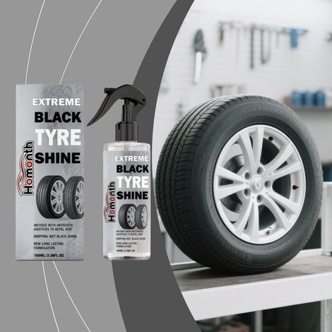 Reifenglanzspray für Autoreifen: Praktisch für die tägliche Reinigung und Pflege, Fleckenentfernung und Runderneuerungspflege – 100 ml -- DE (1/5)