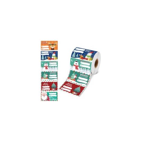 500 pegatinas/rollos de pegatinas de felicitación navideña, decoraciones, cajas de regalo, pegatinas, etiquetas - Crezuo