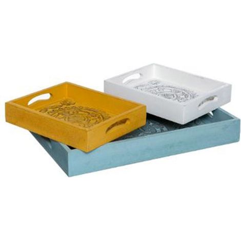 Lot de 3 Plateaux "Idylle Folk" 45cm Multicolore (1/4)