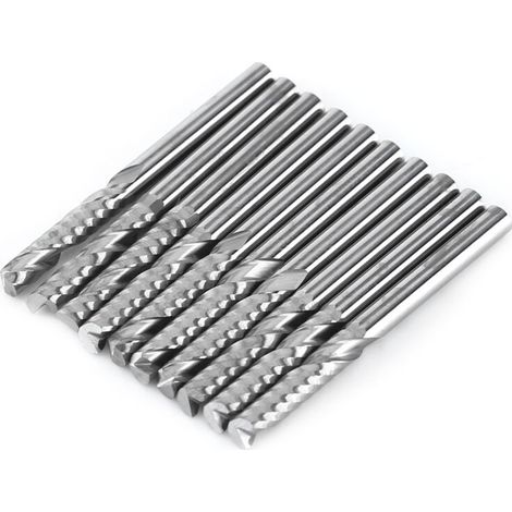 Fresa a candela, set di frese a una scanalatura, buona durezza 3,175 15 mm 10 pezzi per pannelli in fibra di legno acrilico PVC-Crezuo