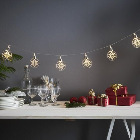 LED-Lichterkette "Ornament", w/w LED, Batt,. Timer (1/4)