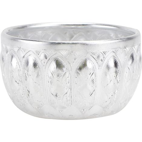 Bol Décoratif en Alliage D'étain Argenté Chic et Simple, Bol en Métal Facile à Nettoyer pour Restaurant et Salle à Manger Plusieurs styles (1/5)