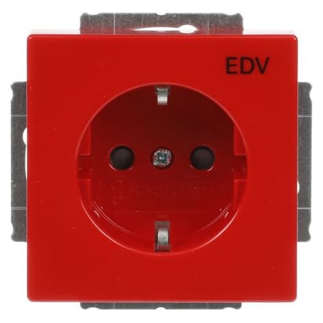 Busch-Jaeger Presa SCHUKO® Inserto presa EDV Safety+ rosso - Piattaforma 63 (20 EUCKS/DV-12-82-101), 2CKA002013A5463
