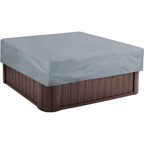 Quadratische Whirlpoolabdeckung – 220 x 220 x 30 cm, wetterfest, silberbeschichtet (1/5)