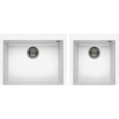 Lavello Elleci da incasso Quadra 210 Keratek Plus Bianco White Assoluto LKQ21096 (1/2)