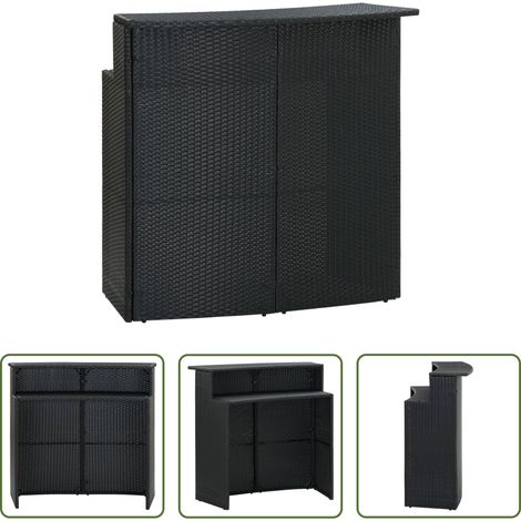 vidaXL Rattan Tisch - Garten-Bartisch Schwarz 120x55x110 cm Poly Rattan (1/5)
