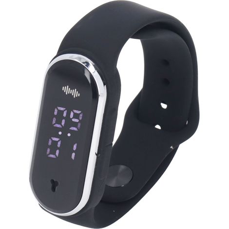 Bracelet anti-moustiques en gel de silice rechargeable USB, à ultrasons, pour l'extérieur, noir. (1/5)