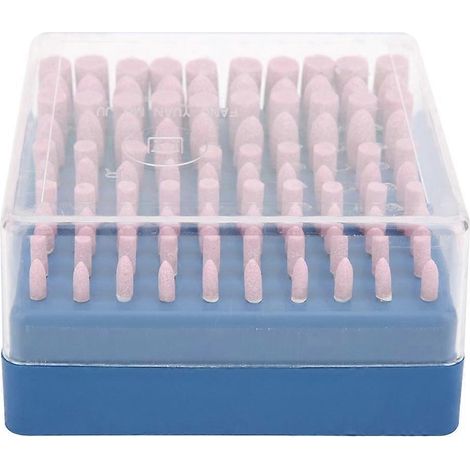 100-teiliges Schleifkopf-Set aus rosafarbenem Aluminiumoxid (PA), Schleifstein, Polierwerkzeug, Körnung 80, 3 mm Schaft