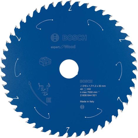 Bosch  Hoja  de  sierra  circular  Expert  for  Wood  para  sierras  de  mesa  a  batería  216  x  2  x  30  mm  48  -  2608644521 (1/4)