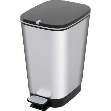 Curver CHIC BIN STYLE Abfallbehälter M [25L], silber 272236 Bidone della spazzatura Plastica Argento 1 pz.