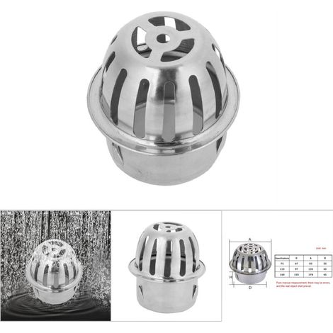 Siphon de sol rond en acier inoxydable pour la maison, la salle de bain, la cour extérieure et le balcon (75 mm/3 pouces) (1/4)