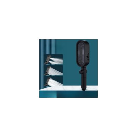 Pommeau de Douche 3 Modes Adoucisseur d'Eau Buses Anti-Obstruction Lavage Puissant pour Baignoires Carreaux Animaux Domestiques Noir-AUTRES (1/3)