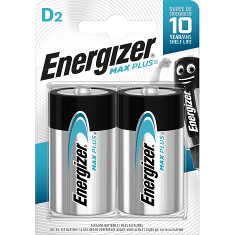 Energizer Max Plus D Confezione da 2 Batterie Alcaline