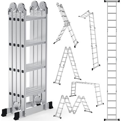 TolleTour Scala articolata in alluminio 4x4 gradini, scala multifunzione pieghevole, 150 kg, casa e giardino (1/5)