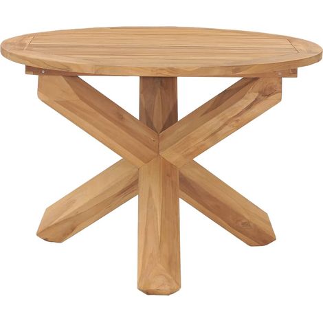 Maison Exclusive - Garten-Esstisch Ø110x75 cm Massivholz Teak (1/5)