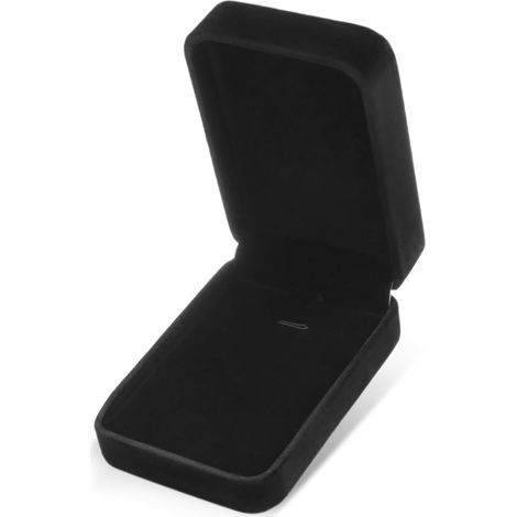 Petite Boite a Bijoux Femme 10 × 7 × 3,5 cm, Boite Bijoux en Velours pour Collier Fiançailles, Noir (1/5)