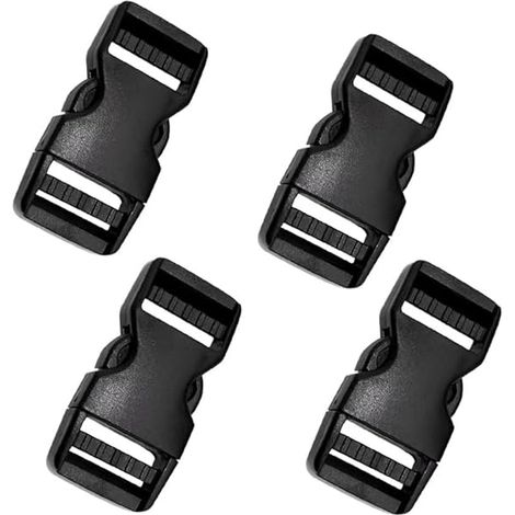 Hebillas de inserción, 4 hebillas de plástico de liberación lateral, hebilla de correa de mochila de 25 mm, hebilla de liberación lateral, hebilla de doble apertura lateral (1/5)