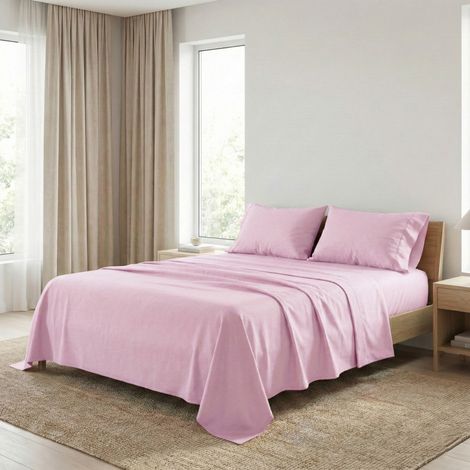 COMPLETO lenzuolo STRONG LENZUOLA tinta unita ROSA puro COTONE Made in Italy 1 piazza e mezza