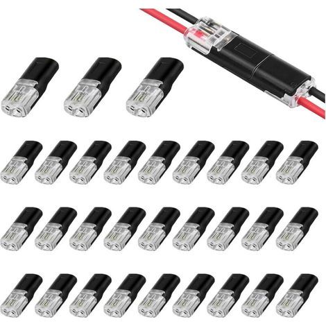 [JAMAIS UTILISÉ] 30 Pièces Connecteur Electrique Etanche rapide, Connecteur Fiche Voiture pour Câble, Connecteur Etanche 2 Fils,Pour Câble 18-22 AWG (1/4)