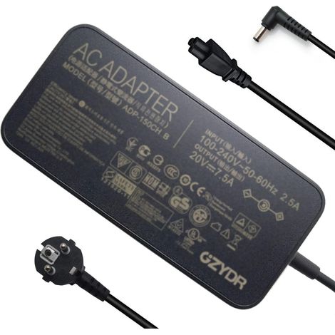 Adaptateur AC 150W 20V 7,5A pour ADP-150CH B G531GT, G731GT, FX505GT, FX505DD, FX505DU, FX705GT, FX705DD, FX705DT, FX705DU Cordon d'alimentation (1/4)