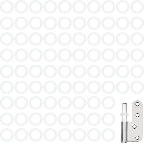 Lot de 200 Rondelles pour Gonds de Porte Rondelles pour Charnière de Porte Rondelle Nylon Plate Gond Anneaux de Montage 10 mm x 15 mm x 1 mm(Blanc) (1/5)