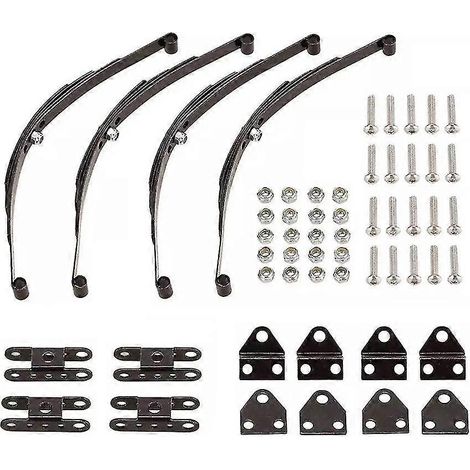 Suspension à ressorts à 4 lames, hors jambes de force, compatible avec les camions crawler SCX10 F350 D90 à l'échelle 1/10. (1/4)