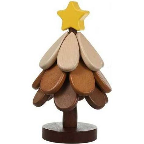 Sous-verre - Sapin De Noël - Bois Naturel - Résistant Chaleur - Décoration Festive Table - Lot De 4 (1/4)