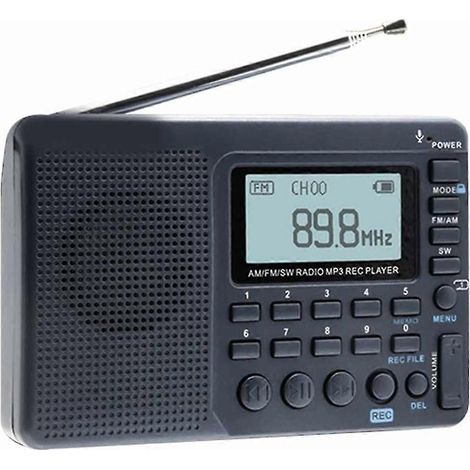 Radio portable AM/FM/SW Retekess V115 avec enregistreur USB et haut-parleur, facile à utiliser pour les personnes âgées. (1/4)