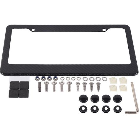 Car carbon fiber license plate frame modification American style license plate frame dry carbon license plate holder full carbon decorative frame - carbon fiber - BTD047 - 2 hole carbon fiber license