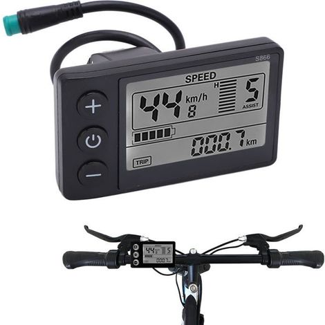 Compteur vitesse vélo électrique – Écran LCD, étanche – Compatible guidons 23 mm