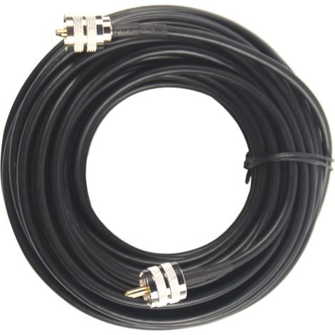 Câble Coaxial Cb Rg58 Noir 49,2 Pieds eurs Pl-259 Mâle à Faible Perte en Cuivre et Caoutchouc pour Radio Cb et Antenne Fiable (1/5)