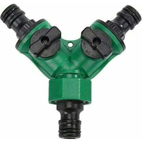 3/4"Y Distributeur 2 Voies pour Tuyaux d'arrosage, Répartiteur d'eau pour Tous Les Robinets, Universel, Réglable