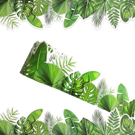 Bordures de tableau d'affichage de 20 m, bordure droite roulée avec motifs de feuilles tropicales, pour l'école, la salle de classe, le bureau, les portes de décoration (1/5)