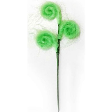 Weihnachtsbaumspitze aus Fell, grün, mit spiralförmigen, flauschigen Zweigen, ideal für die Weihnachtsfeier