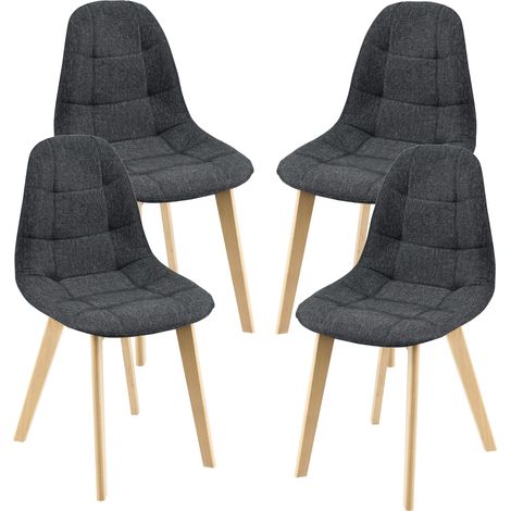 Set di 4 sedie per sala da pranzo 86 x 53 x 47 cm nere 030006772
