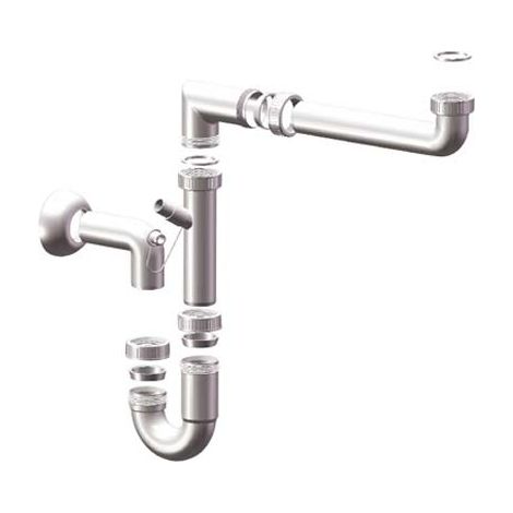 SIFONE PP SALVASPAZIO 1 VASCA + 1 ATTACCO - BIANCO MM 40 11/2- 5 pezzi