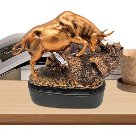 Statue et Ours Statue Boursière de Wall Street,Ornement de Table Polyvalent pour Décoration Intérieure Maison et Bureau (1/5)