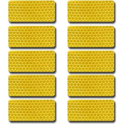 70x Haute Intensité Autocollant Réfléchissant Vinyle Auto-adhésif Ruban pour Bateau Vélo Remorque Casque Sécurité Attention Forme rectangulaire Jaune (1/4)
