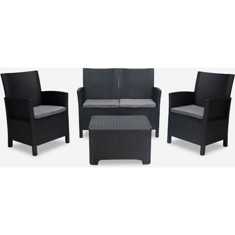 Conjunto exterior 2 sillones sofá mesa de almacenaje Riccione Grand Soleil