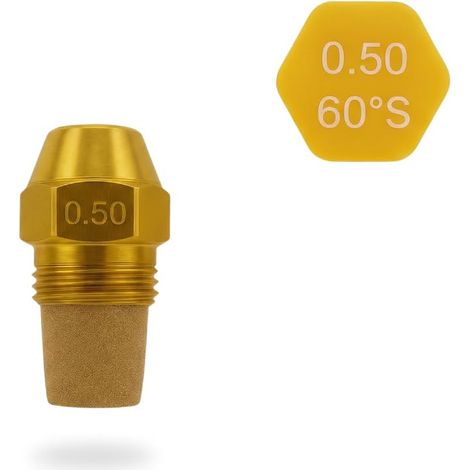 Gicleur Universel Chaudière Fioul - Gicleur OD Type S - 0,50 US gal/h - 60° S - Remplace Gicleur Danfoss, Delavan, Monarch, Steinen - Gicleur Générique - Laiton - Haute Qualité (1/2)